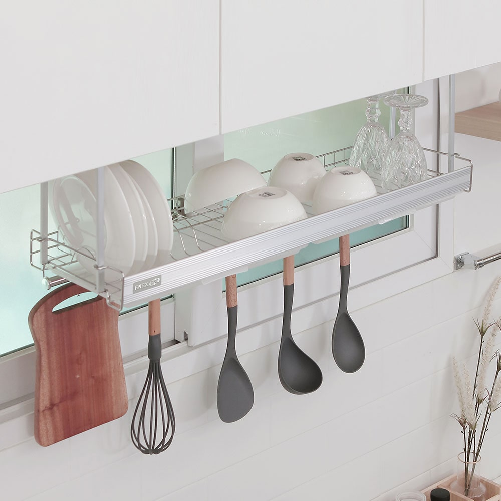 부착식 식기건조대 설거지 그릇 건조대 800 주방 싱크대 선반