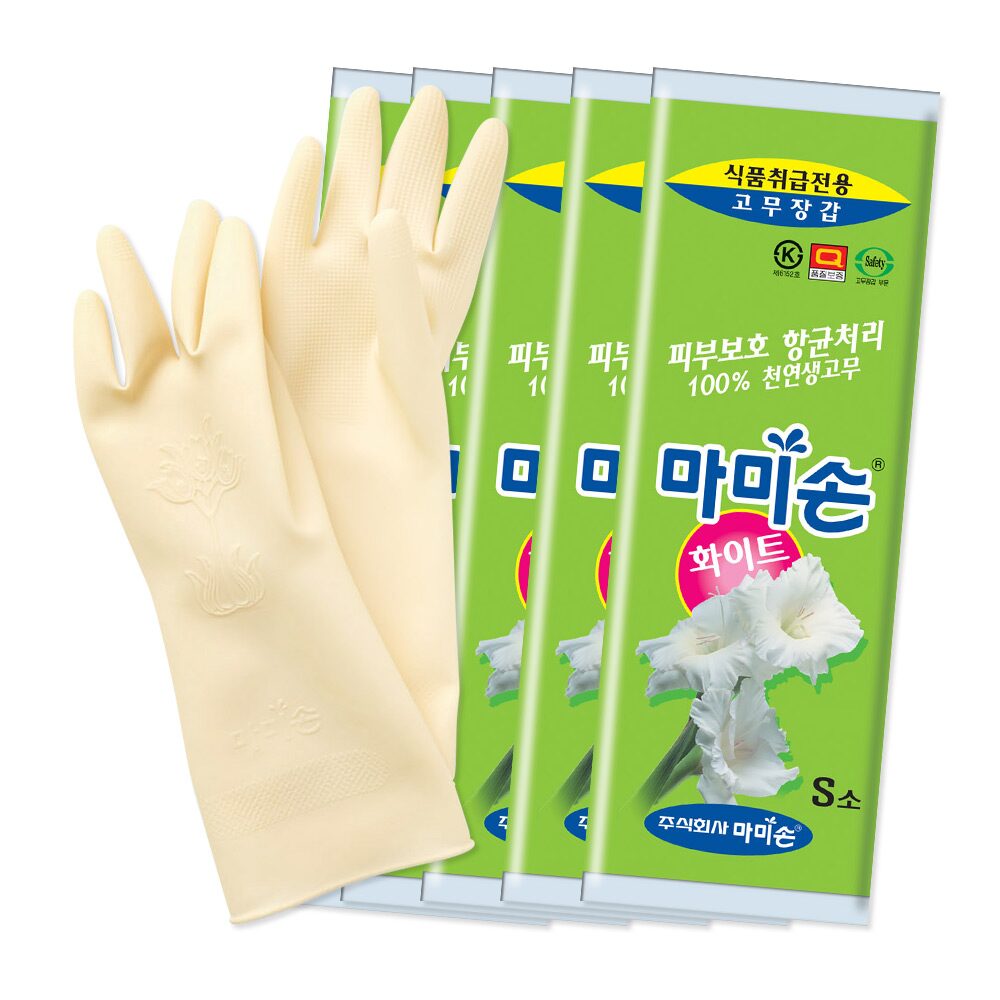 마미손 고무장갑 화이트미니 5입