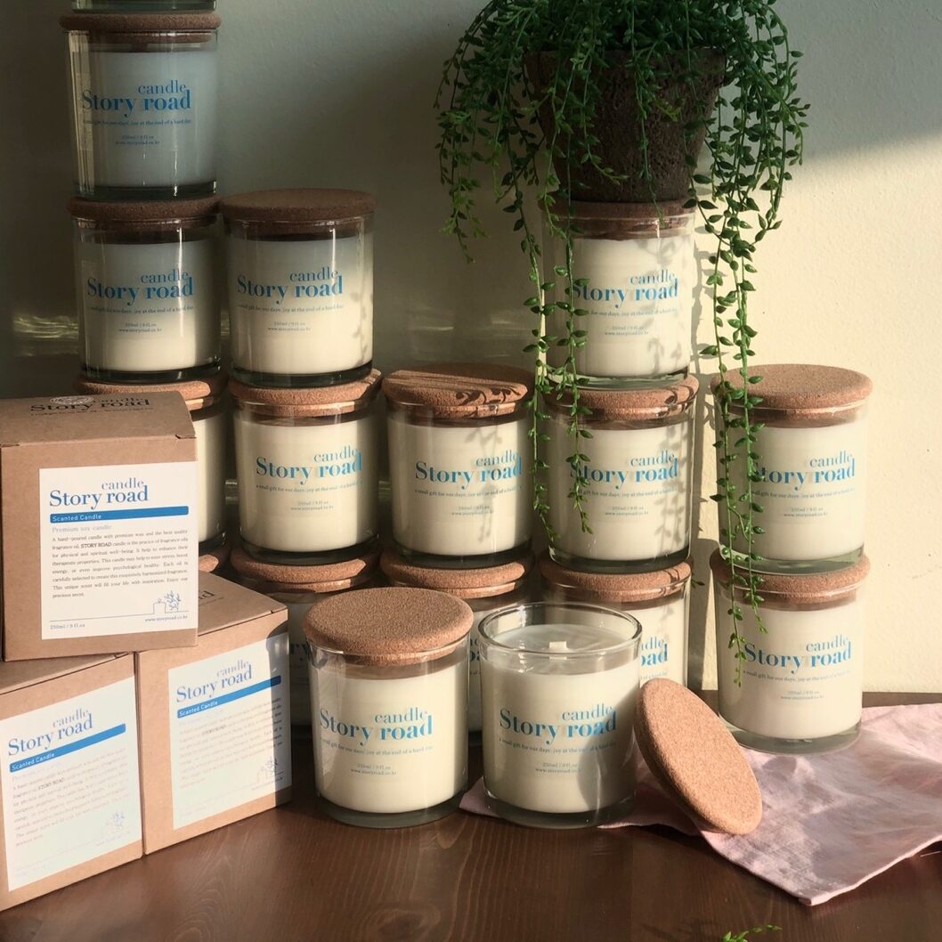 블루빈 소이캔들 천연 코르크마개 향초 9온즈 250g