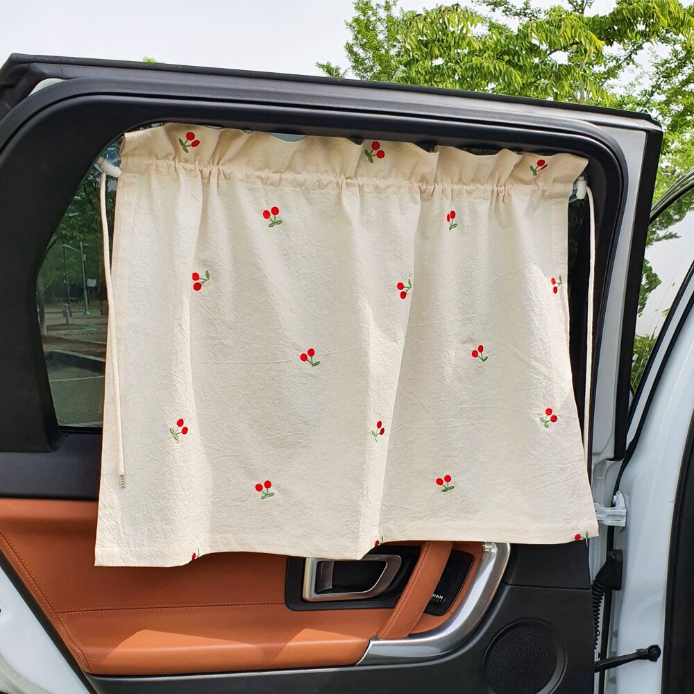 아기 차량 햇빛가리개 유아 차량용 자수 차량 커튼 2size, 5color