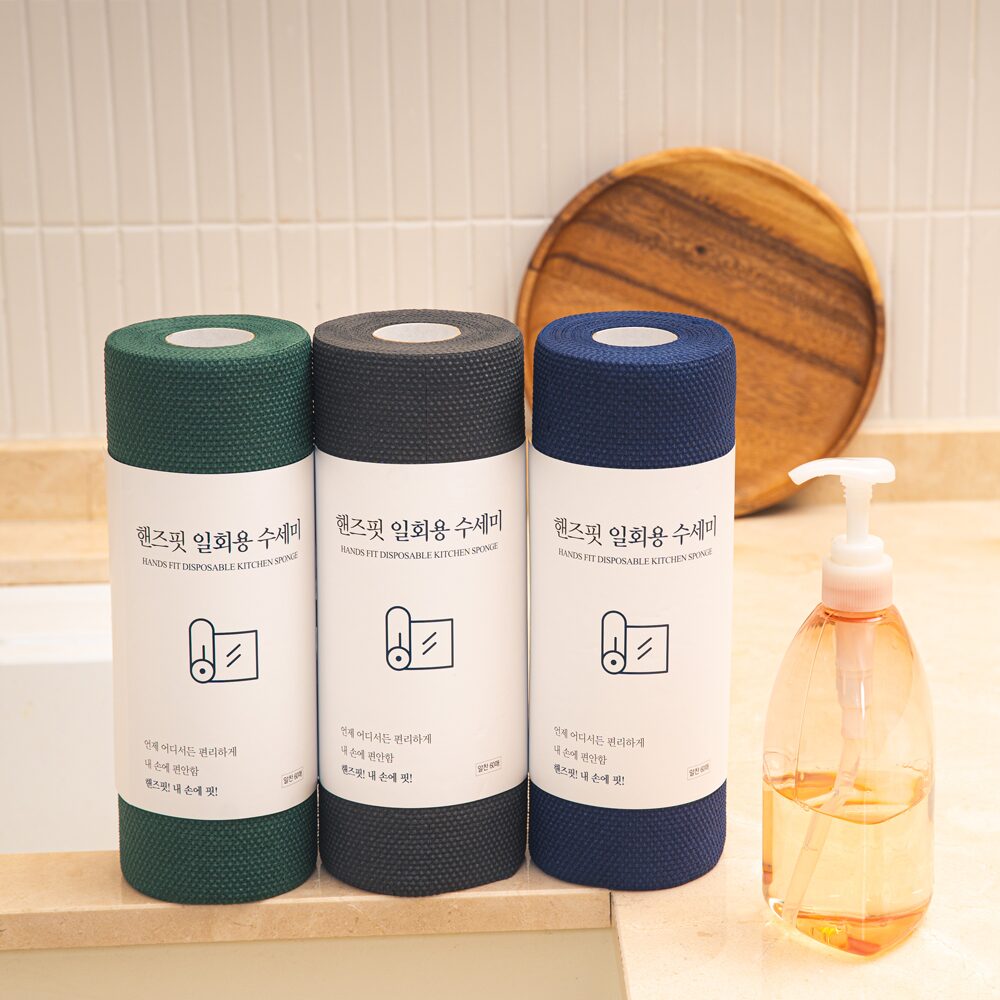 1+1 실용성에 고급스러움까지! 일회용 수세미 60매x2 (5color)