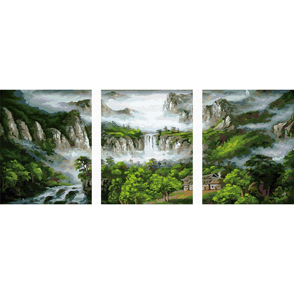 DIY 명화그리기 (물감2배) 폭포수 풍경 3 40X50cm, 3EA (3단세트)