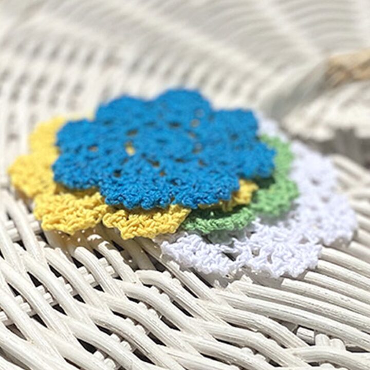 꽃 미니 도일리 3장 세트 (4colors)