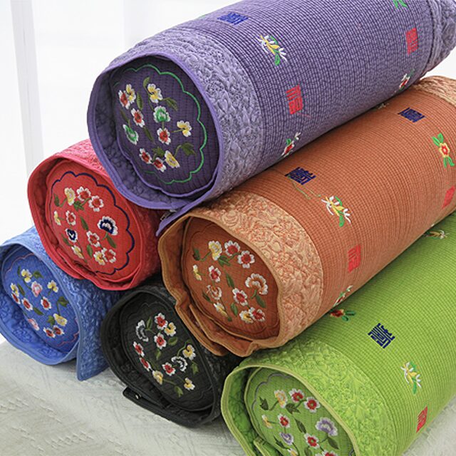 피그먼트 워싱 플라워자수복 원형 메밀베개 속통포함 6colors