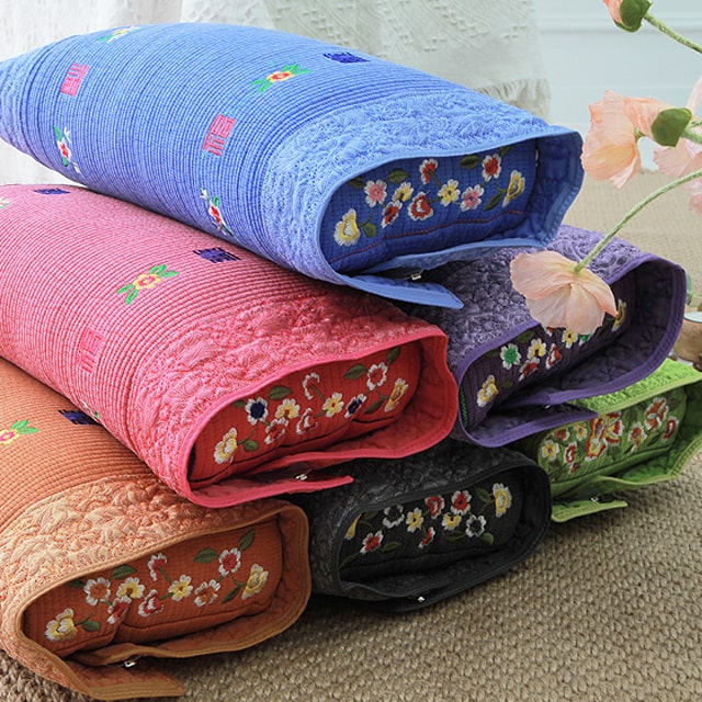 피그먼트 워싱 플라워자수복 사각 메밀베개 속통포함 6colors