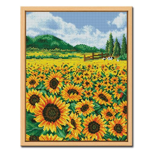 DIY 보석십자수 액자형 풍경 (43x54cm) D631_해바라기 꽃밭