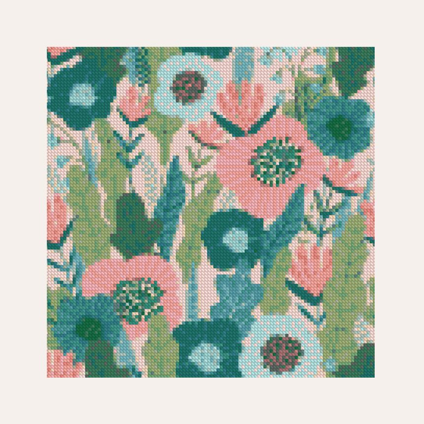 DIY 보석십자수 액자형캔버스_플랜테리어 시리즈 아네모네 (30X30)