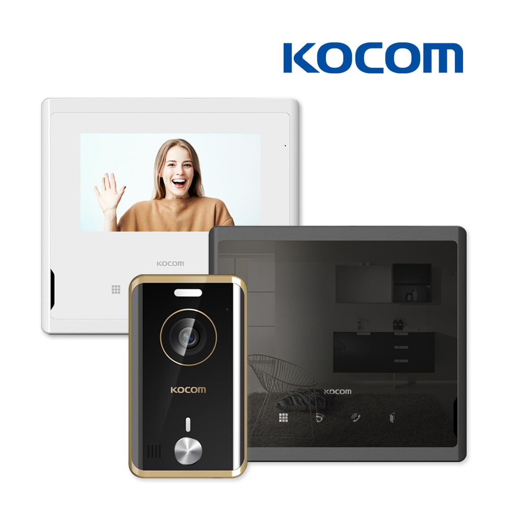 비디오폰 엣지디자인 KCV-S701 LCD 7인치 4선식 아날로그 인터폰 (초인종 포함)