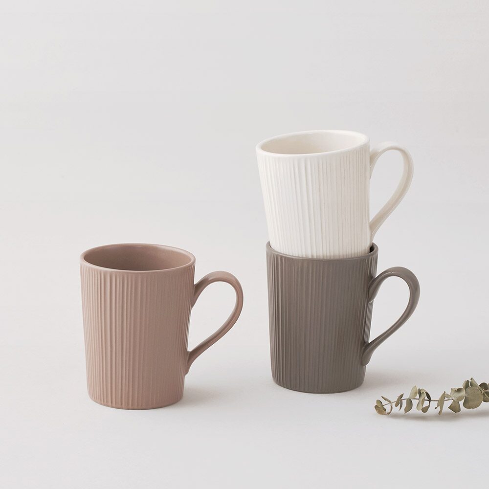 1+1 휘게 머그컵 430ml 세트 3colors 도자기 자취 집들이 선물 신혼 컵