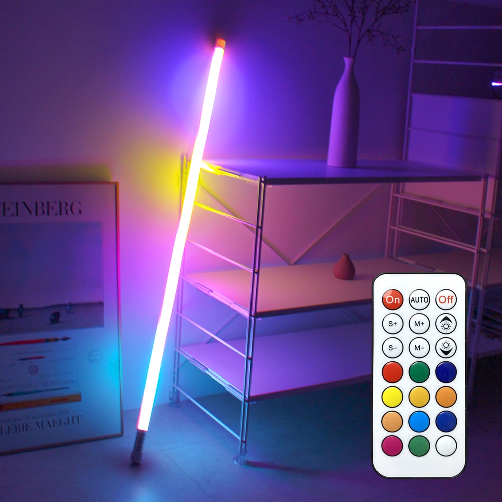 무선 충전식 LED 네온사인 RGB 조명 무드등 간접 네온바 (리모컨/점멸모드/밝기조절)