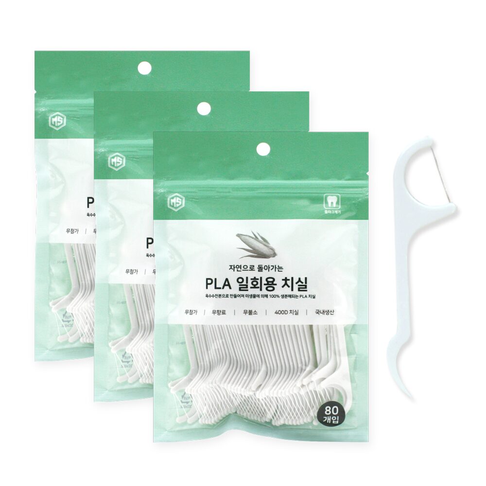 PLA 일회용 치실 80개입 x 3세트