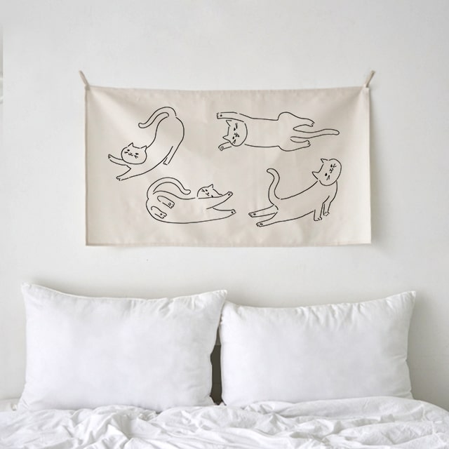 cat A/ 고양이_와이드 패브릭 포스터 / 일러스트 가리개커튼(2size)