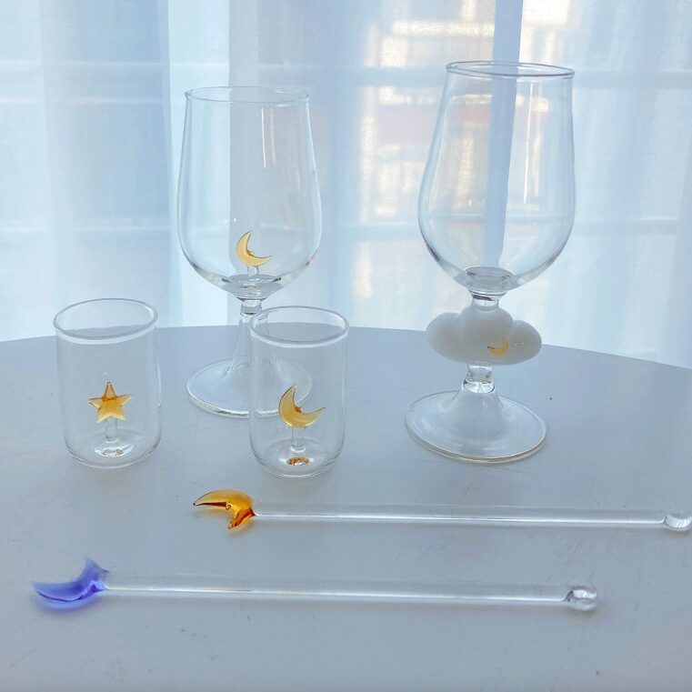 조현영작가 별 달 하트 머들러 유리 머들러 3 colors