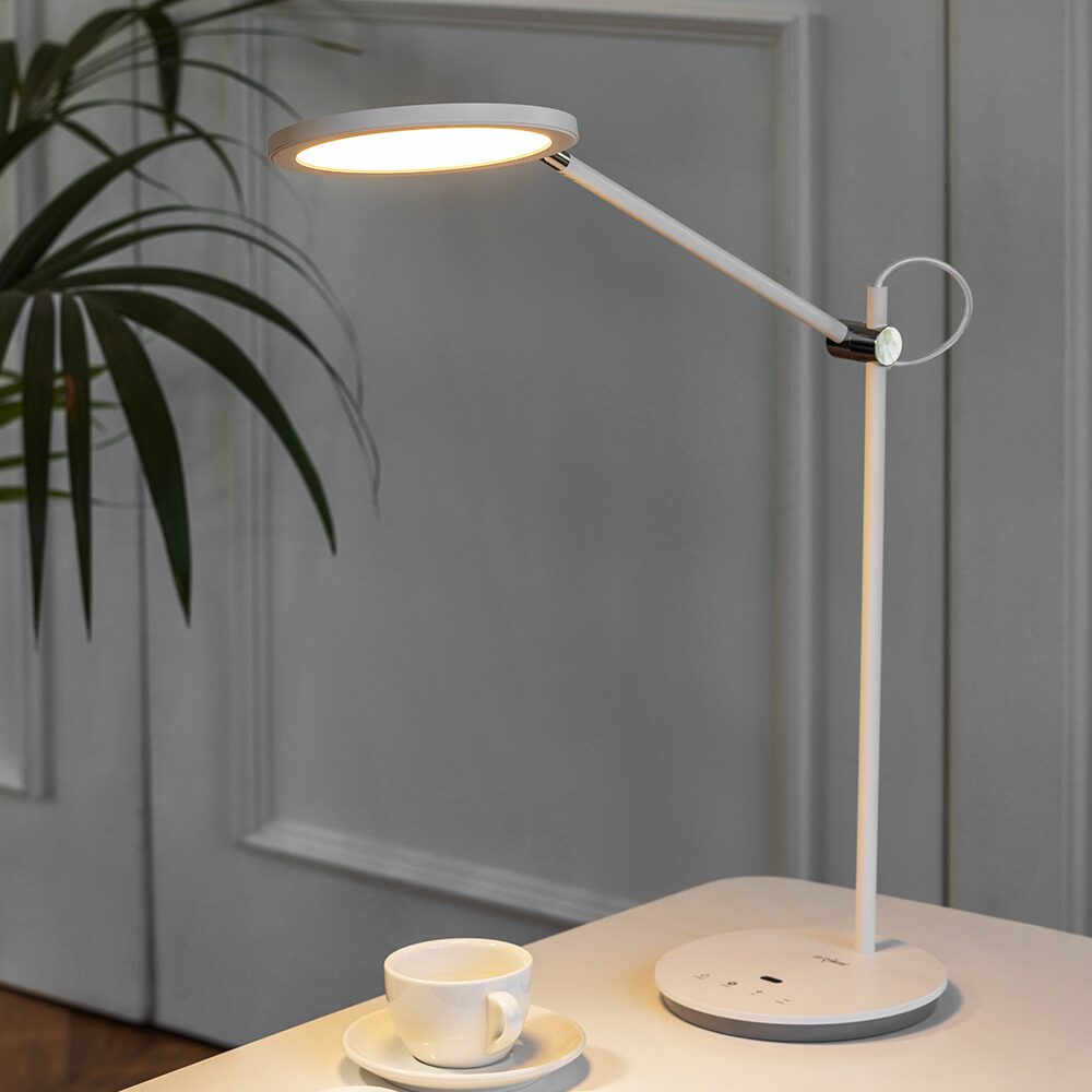 LED 스탠드 PL-5010WH 화이트 면광원 원형 모션감지 각도조절 책상 조명