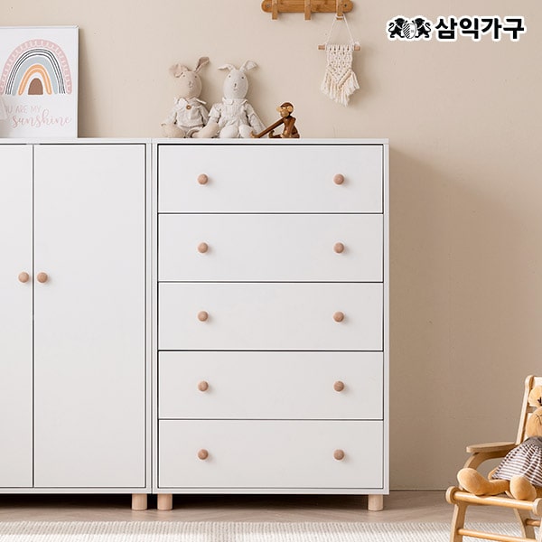 [오늘의집 단독] 코코 베이비장 800 5단 서랍장 수납장