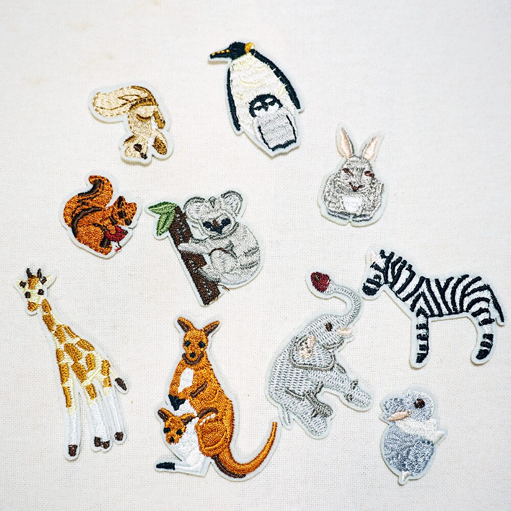 24. Zoo 동물원 자수와펜 열접착 자수패치 명찰이름표