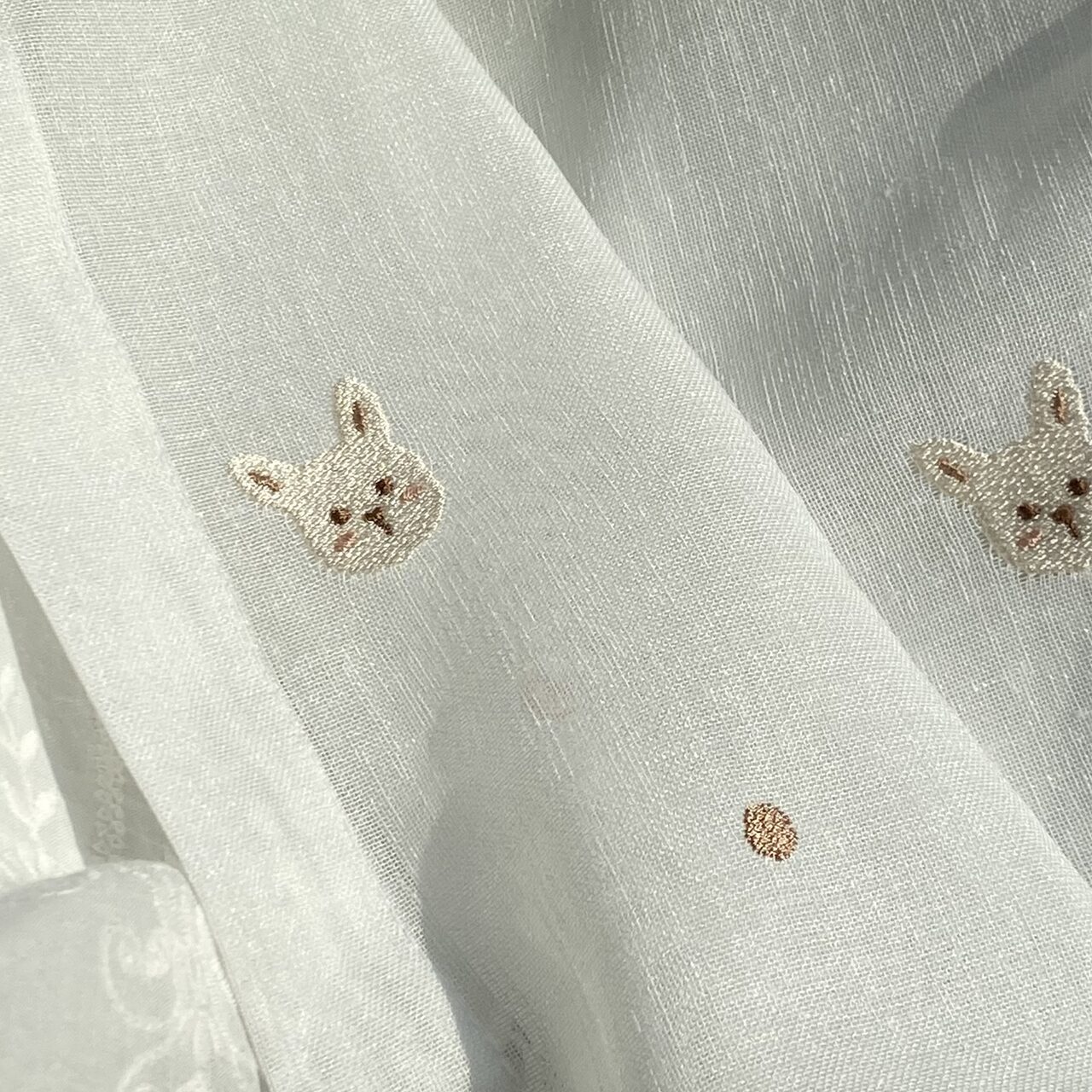 베어래빗 아이방 곰 토끼 자수 맞춤제작 키즈방 귀여운 도트 속커튼 3type