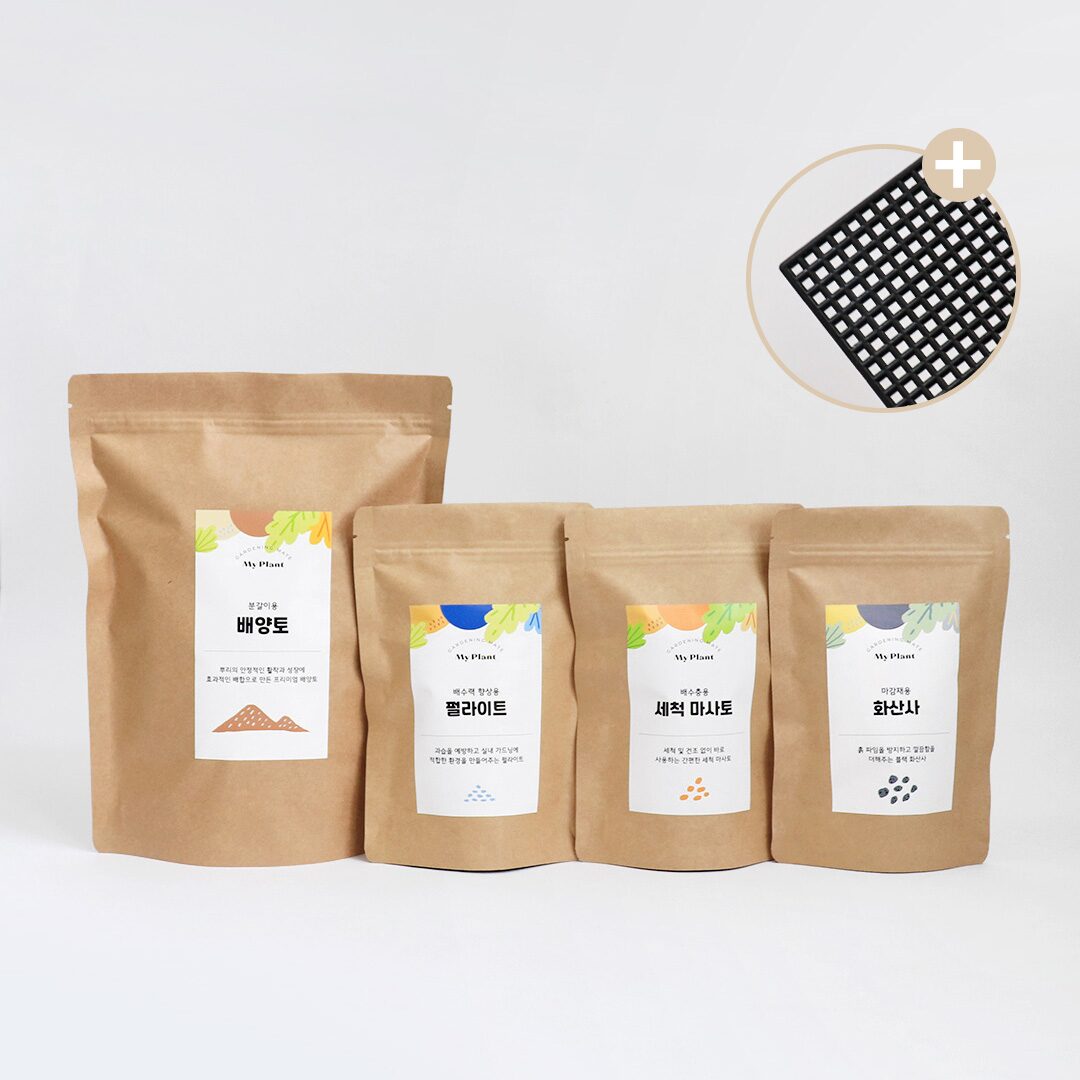 화분 분갈이흙 키트 4종 세트 +깔망 증정 (마사토,배양도,펄라이트,화산사)