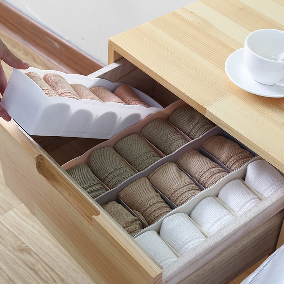 컬러 양말 속옷 칸칸이 정리함 6colors