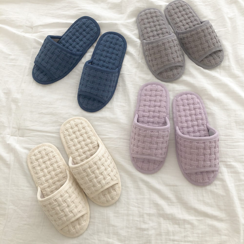 워셔블 와플 컴피 면 거실화 실내 슬리퍼 거실 실내화 층간소음 8colors