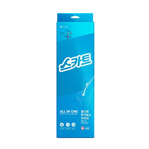 스카트 올인원 일회용 변기청소 브러쉬 핸들1+리필24개