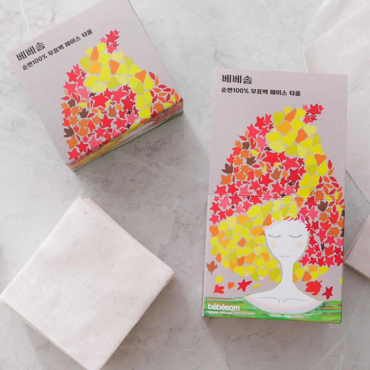 무표백 천연목화 순면 100 페이스타올 60매 페이셜티슈