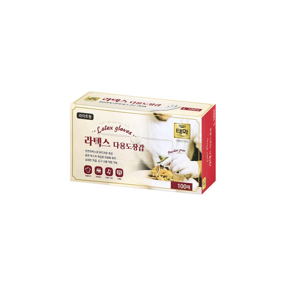 라텍스 다용도 위생장갑 라이트 100매 아이보리