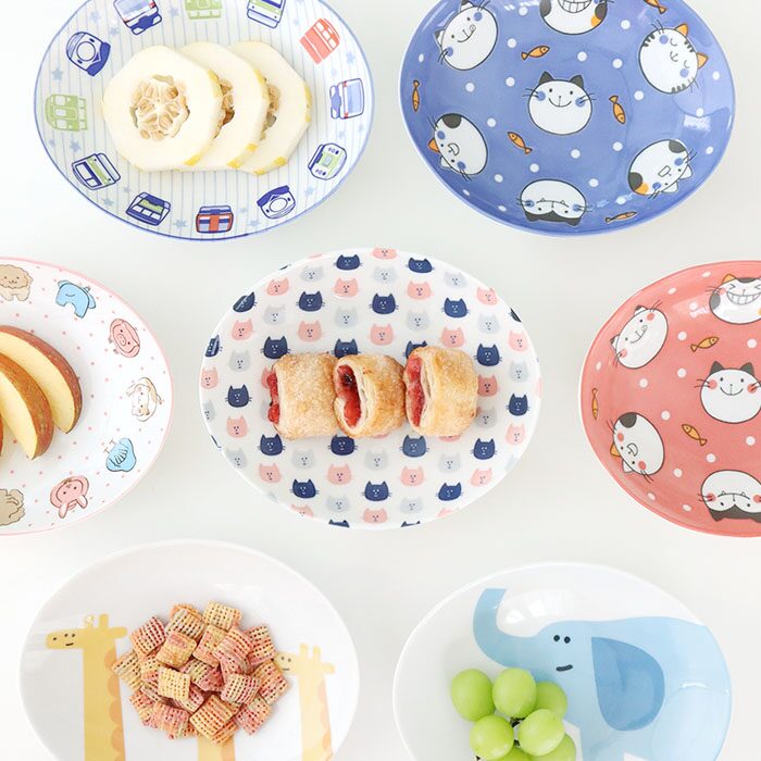 니코니코 어린이 도자기 타원카레접시 8designs