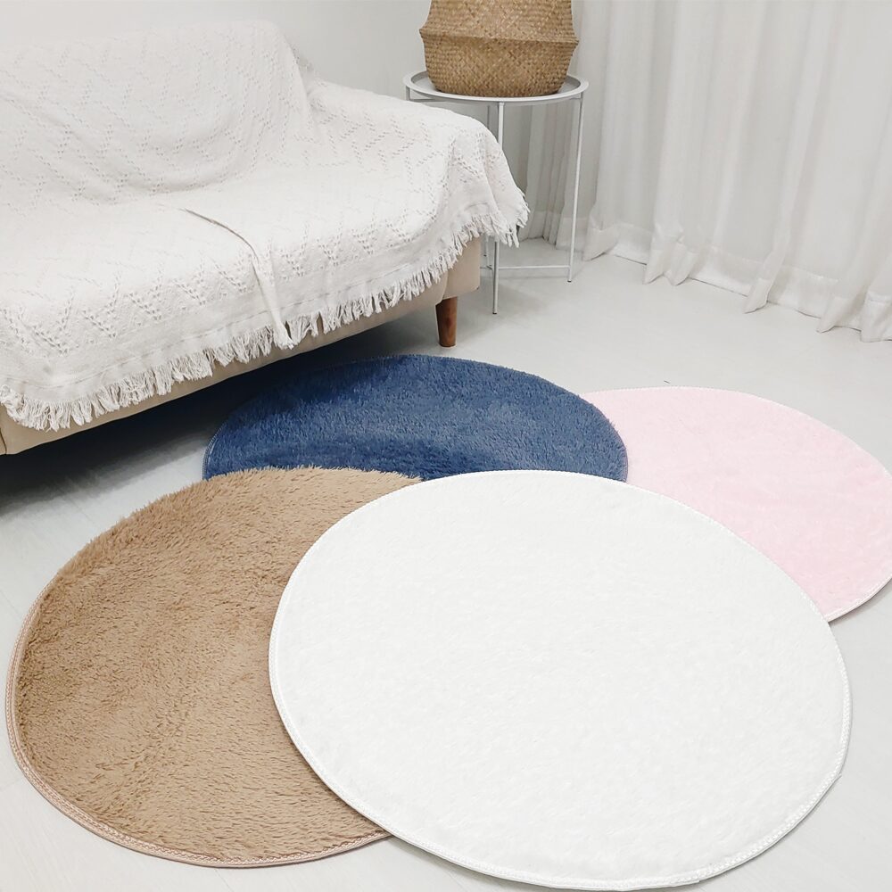 사계절 먼지없는 미니 원형 러그 카페트 3colors 3size