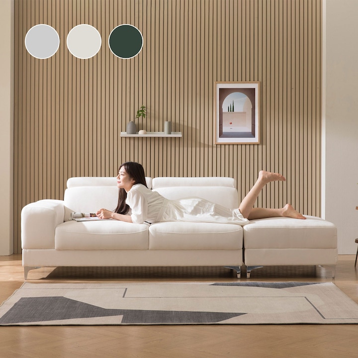 [오늘의집] 한샘 [오늘의집 단독] 한샘몰pick 눕 리세 아쿠아텍스 3인용 패브릭 소파 3colors