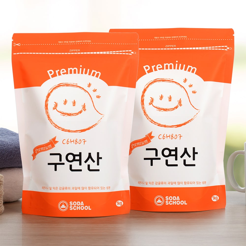 천연섬유유연제 프리미엄 구연산1kg 2개