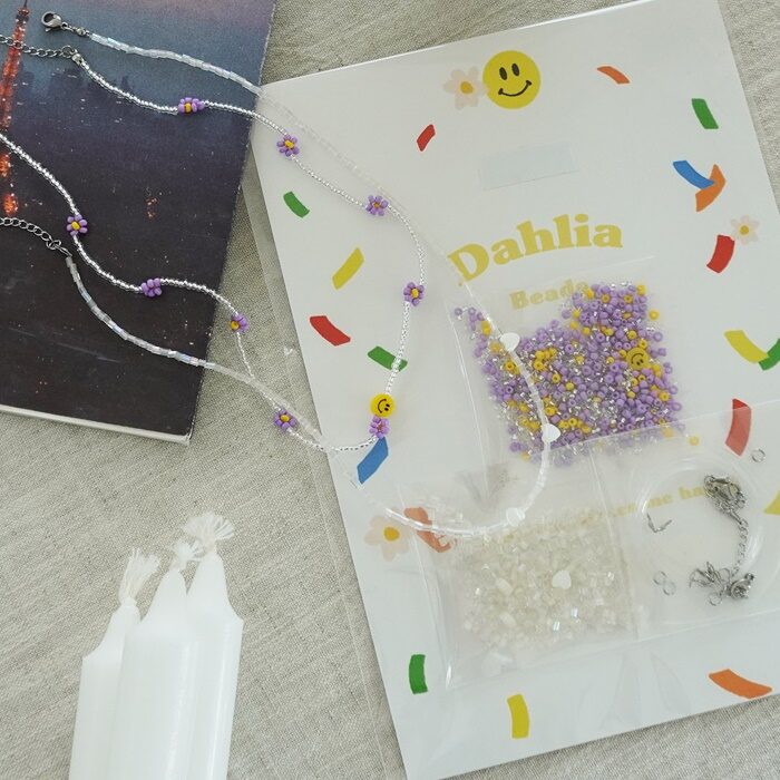 대용량 비즈 DIY 목걸이 만들기 세트 퍼플