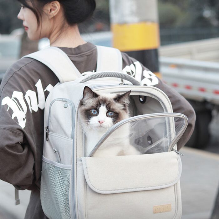 강아지 고양이 투명창 백팩형 이동가방