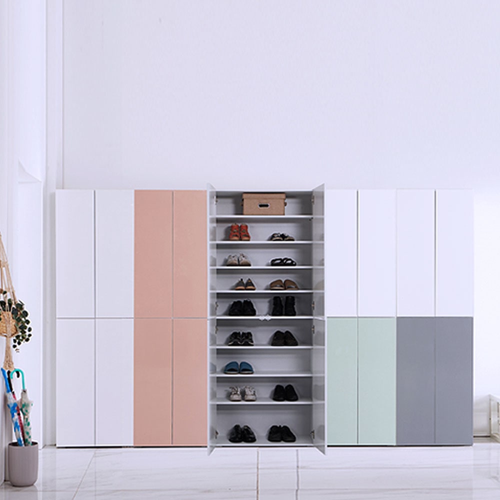 비스포크 원터치오픈4도어 현관 키큰광폭신발장시리즈 8colors