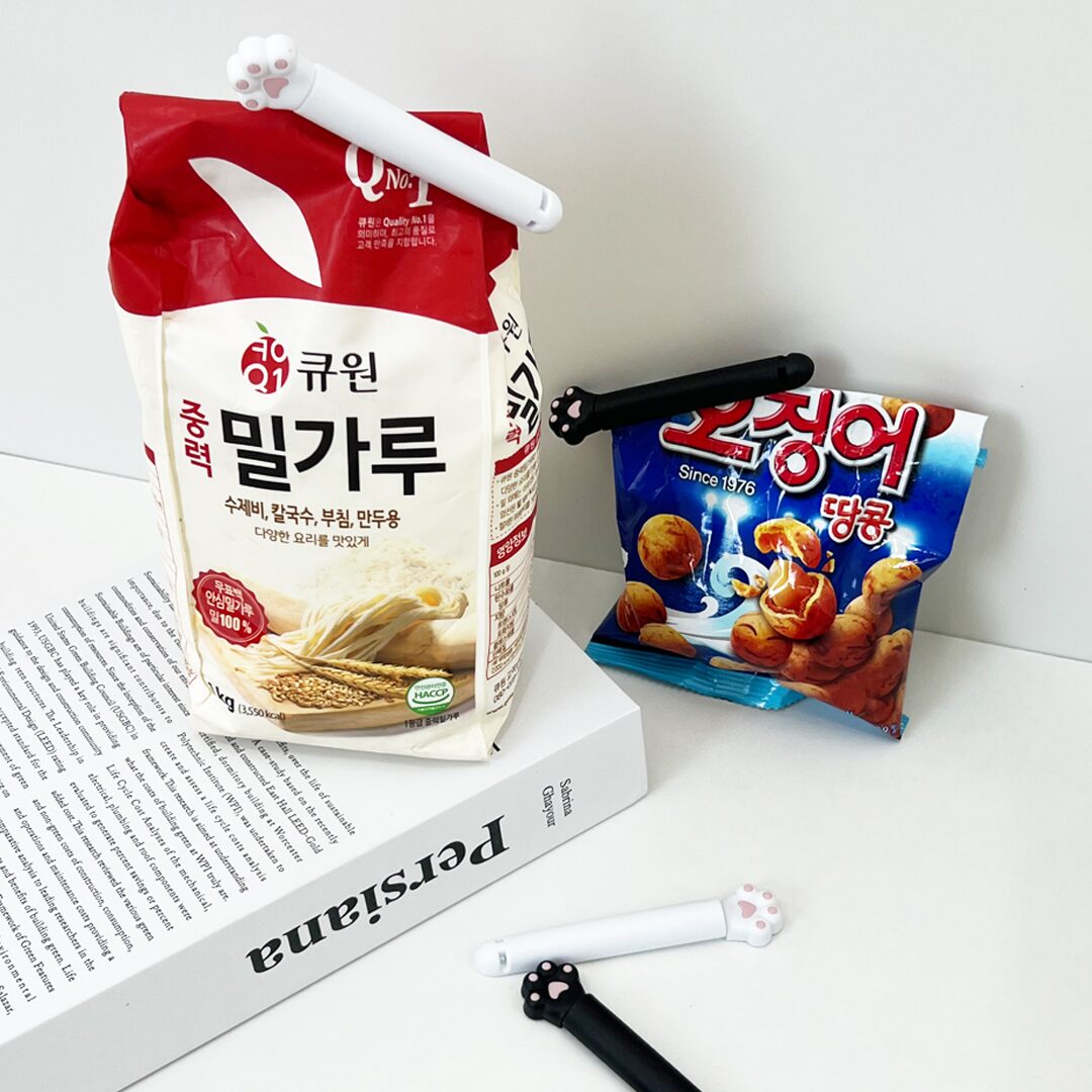 고양이 강력 밀폐 집게 다용도 봉지 밀봉 클립 6개 세트 3colors