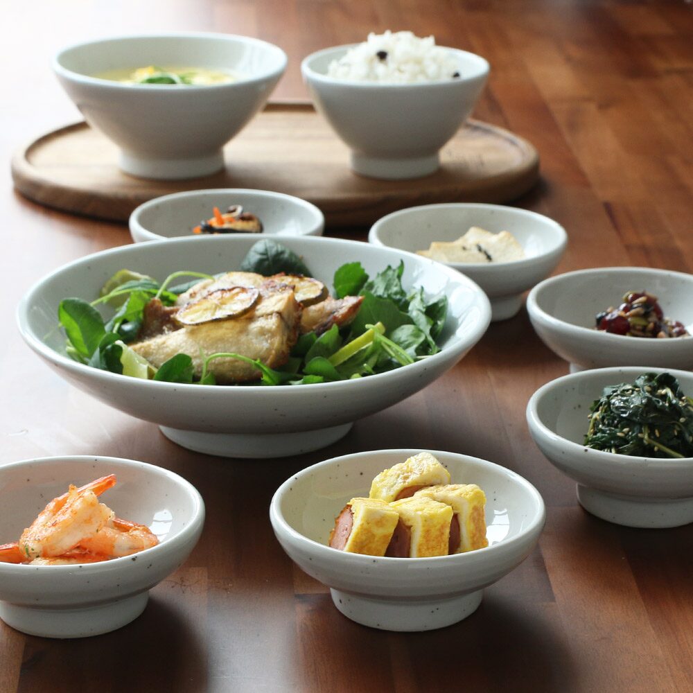 [오늘의집 단독] 핸드메이드 분청 고백자 도자기 그릇세트 2인 12p