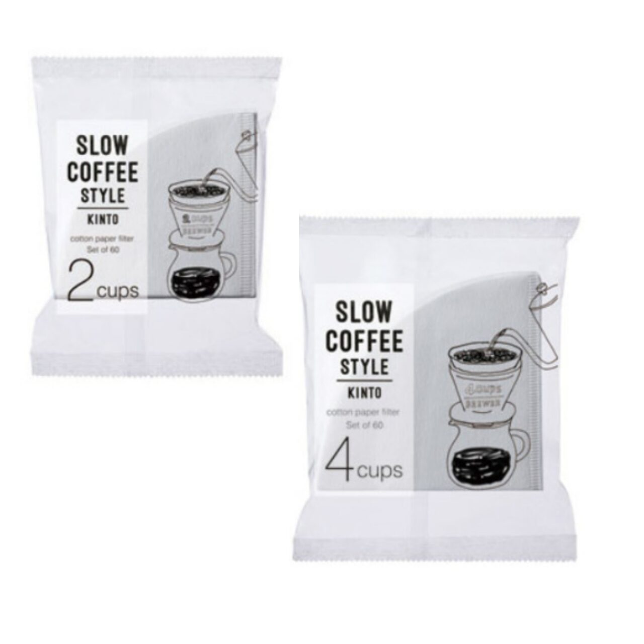 슬로우커피 2cup(2컵) / 4cup (4컵)면종이 필터 60pc 여과지