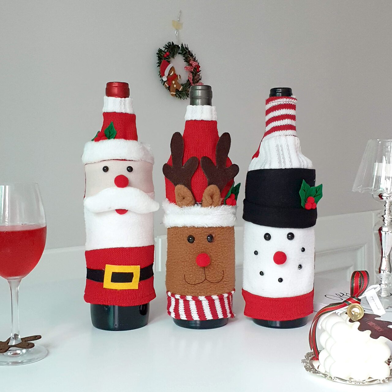 X-mas 와인병 커버 3types 와인 크리스마스 파티 용품