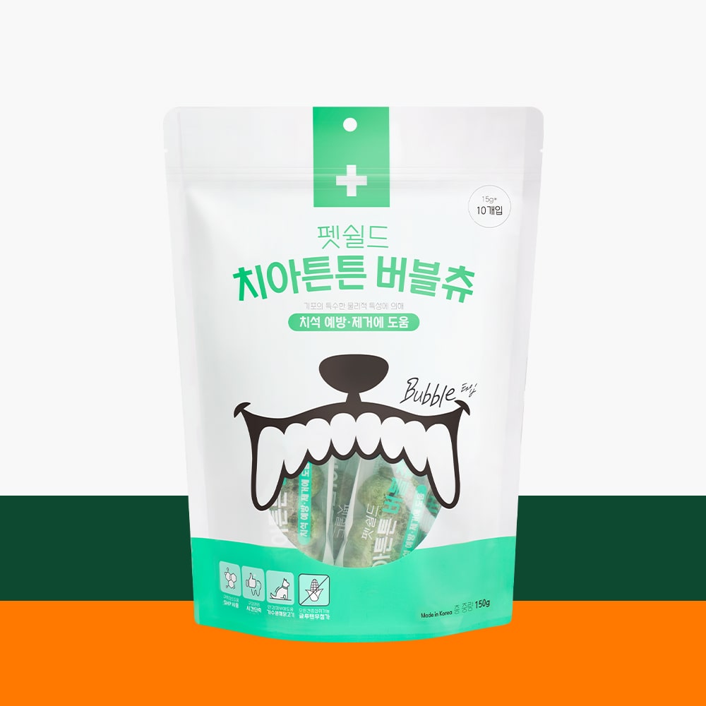 치아튼튼 버블츄 강아지 치석 제거 덴탈츄 10개입