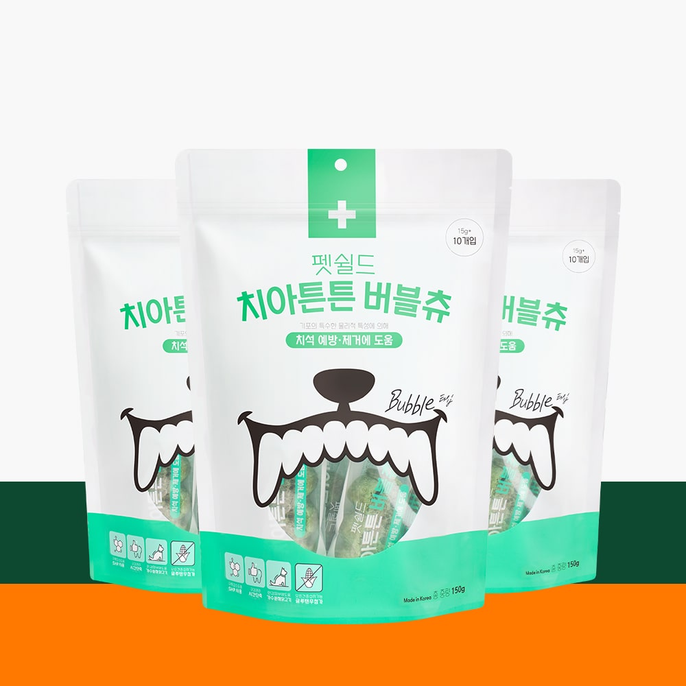 치아튼튼 버블츄 강아지 치석 제거 덴탈츄 10개입 x 3개 SET