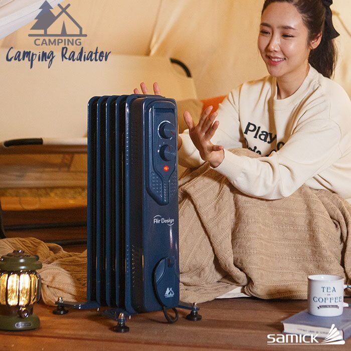 캠핑용 500W 5핀 미니 라디에이터 + 전용가방 캠핑라디에이터 동파방지 책상밑 라디에이터
