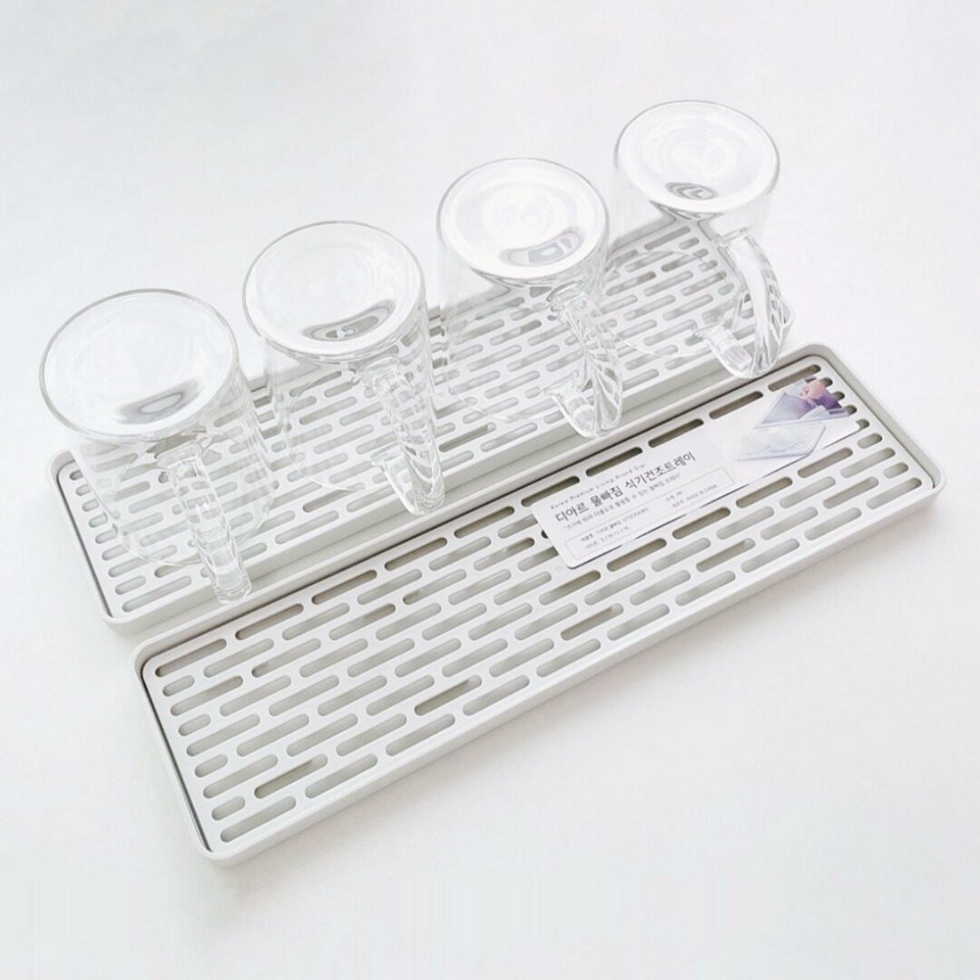디아르 주방 싱크대 미니 컵 건조대 정리대 물빠짐 식기 건조대 트레이 4Sizes