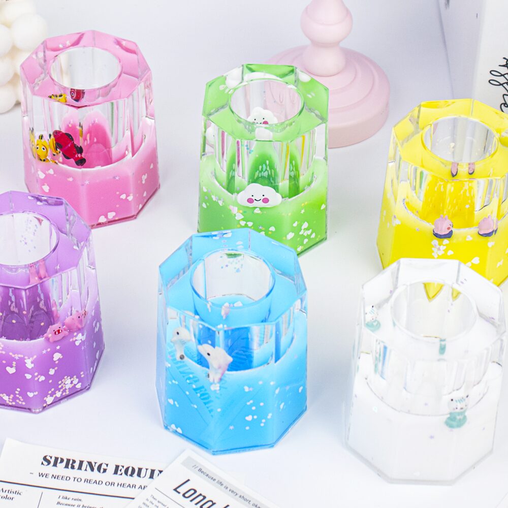 오일멍 물멍 연필꽂이 오일워터볼 큐티뽀짝 (6colors)