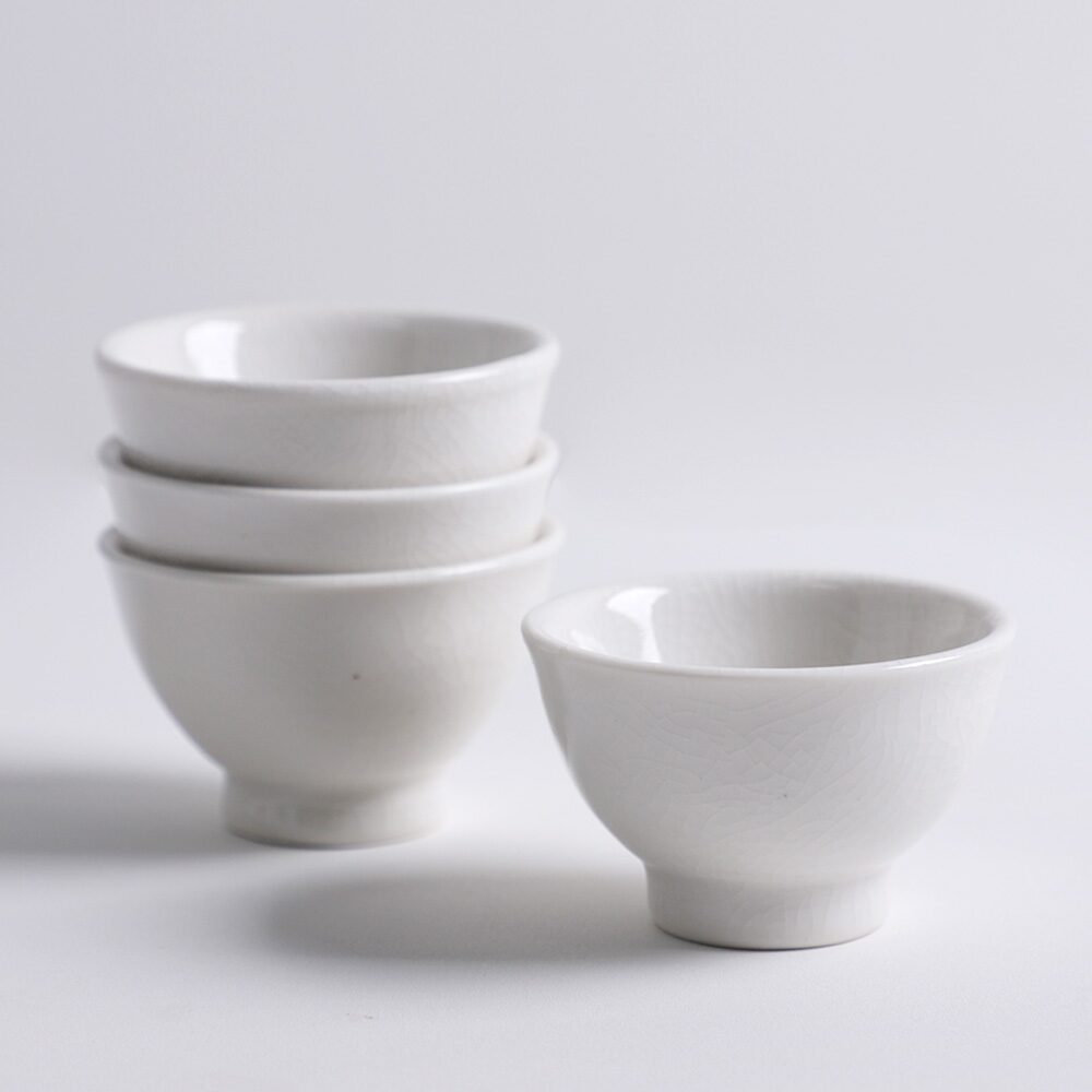 한설 국산 백자 크랙 굽 도자기 다기 찻잔 70ml