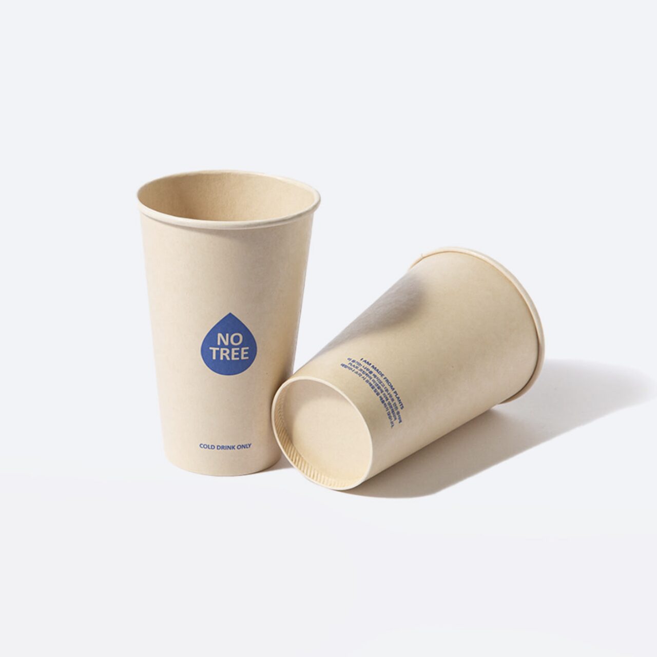 대나무 양면코팅 일회용 아이스음료 전용 종이컵 16온스 535mL 100개