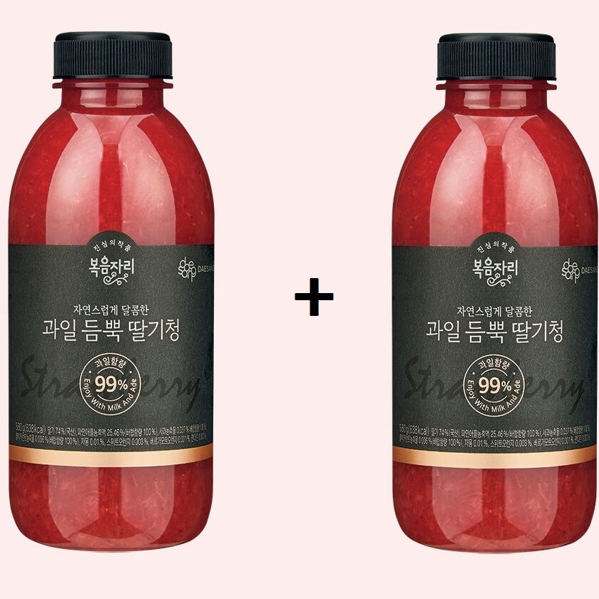 1+1 과일듬뿍딸기청 580g, 과일함량 99%