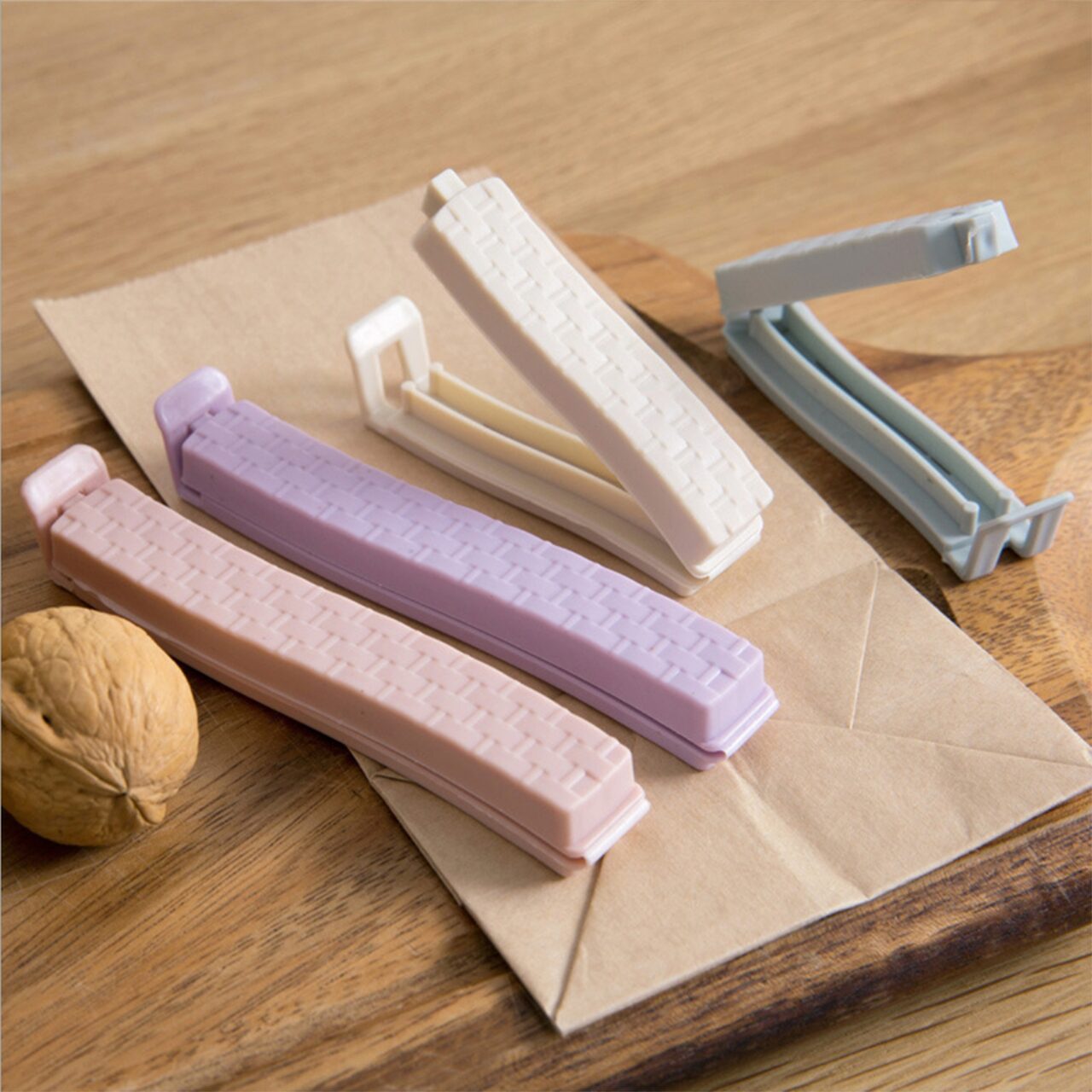 파스텔 봉지클립 밀봉집게 4P 세트 3size
