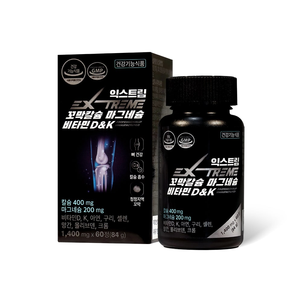 꼬막칼슘 마그네슘 비타민D&K 1400mg*60정