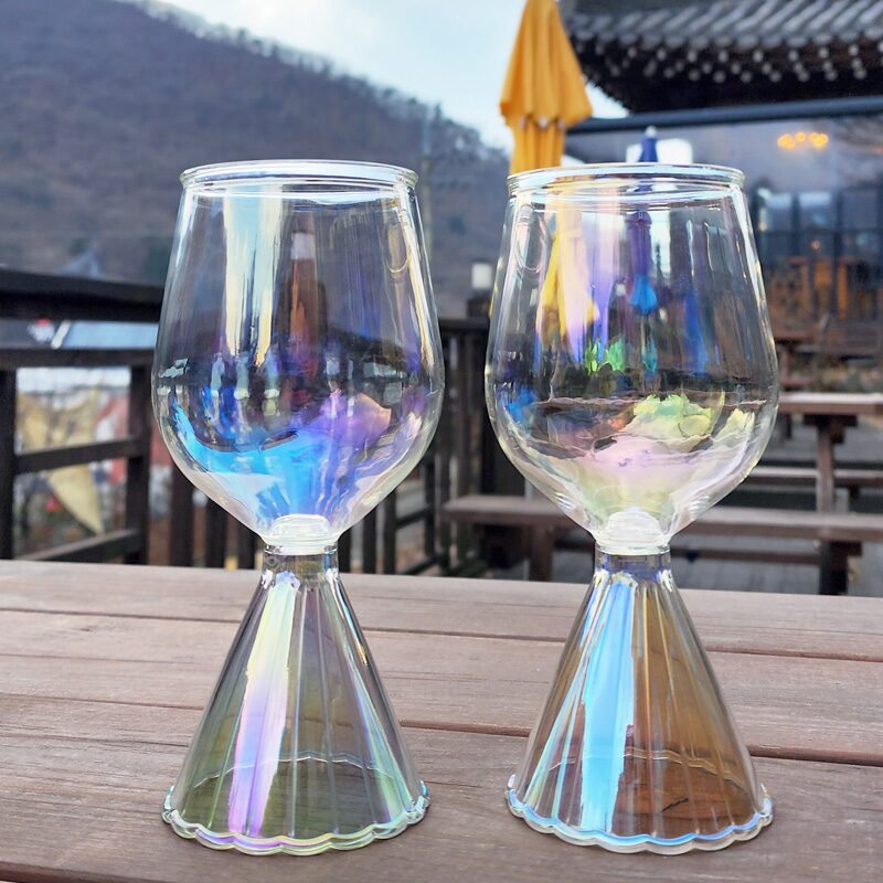 어쎔블 조립형 휴대용 캠핑 오로라 소맥잔 와인잔 390ml 2P세트 (파우치 포함)