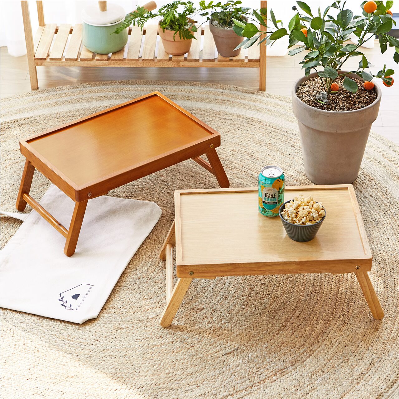 캠핑 테이블 우드 접이식 미니 좌식 차박 피크닉 테이블 (2size/2colors)